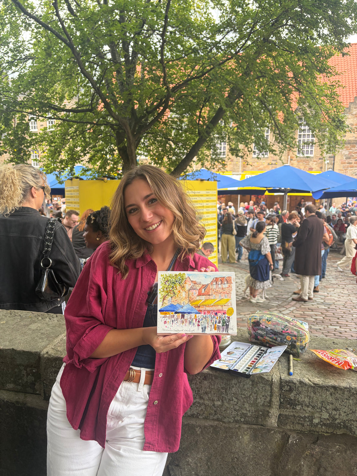 The Pleasance Courtyard at Edinburgh Fringe Original Painting