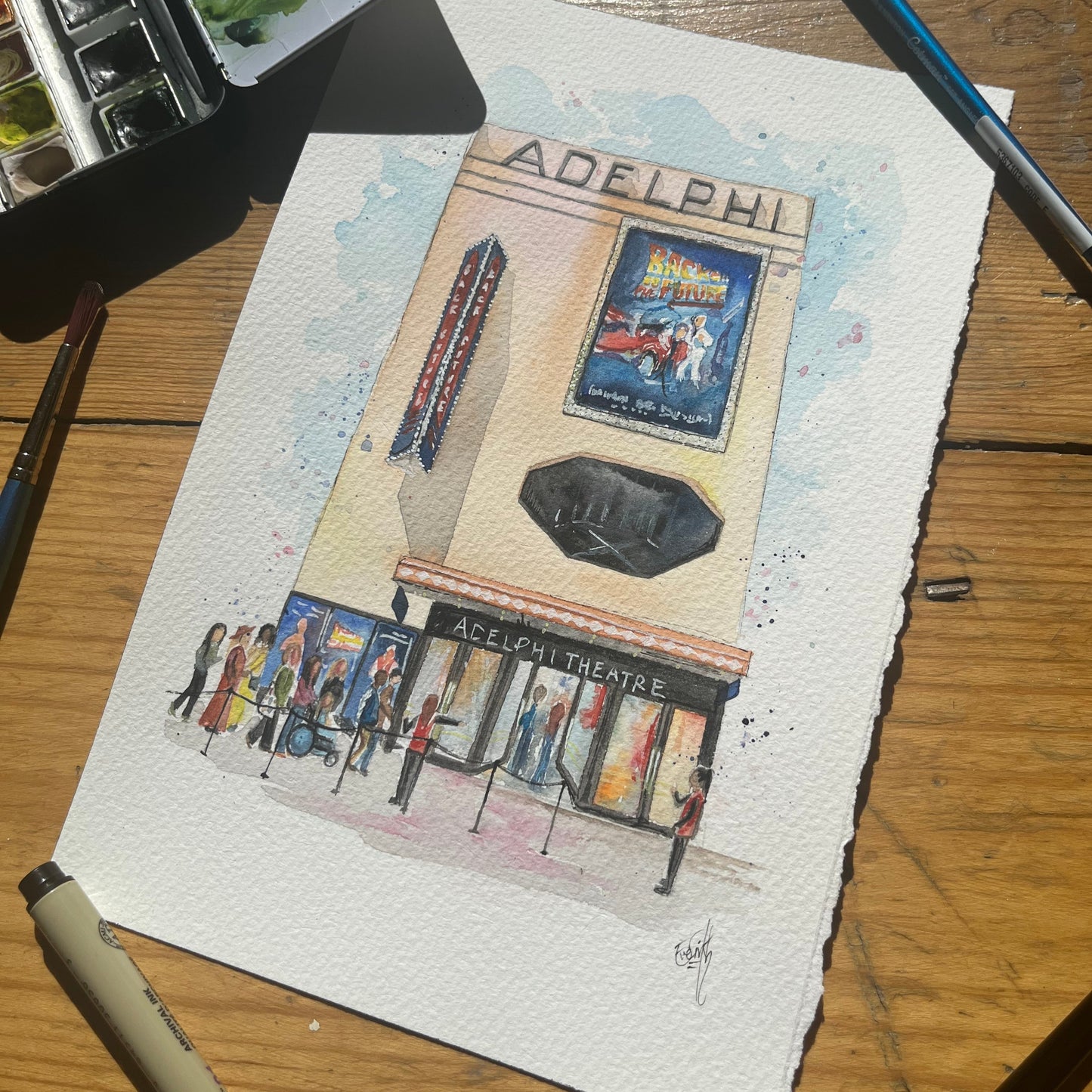 Adelphi Theatre 'Back to the Future' Original Painting