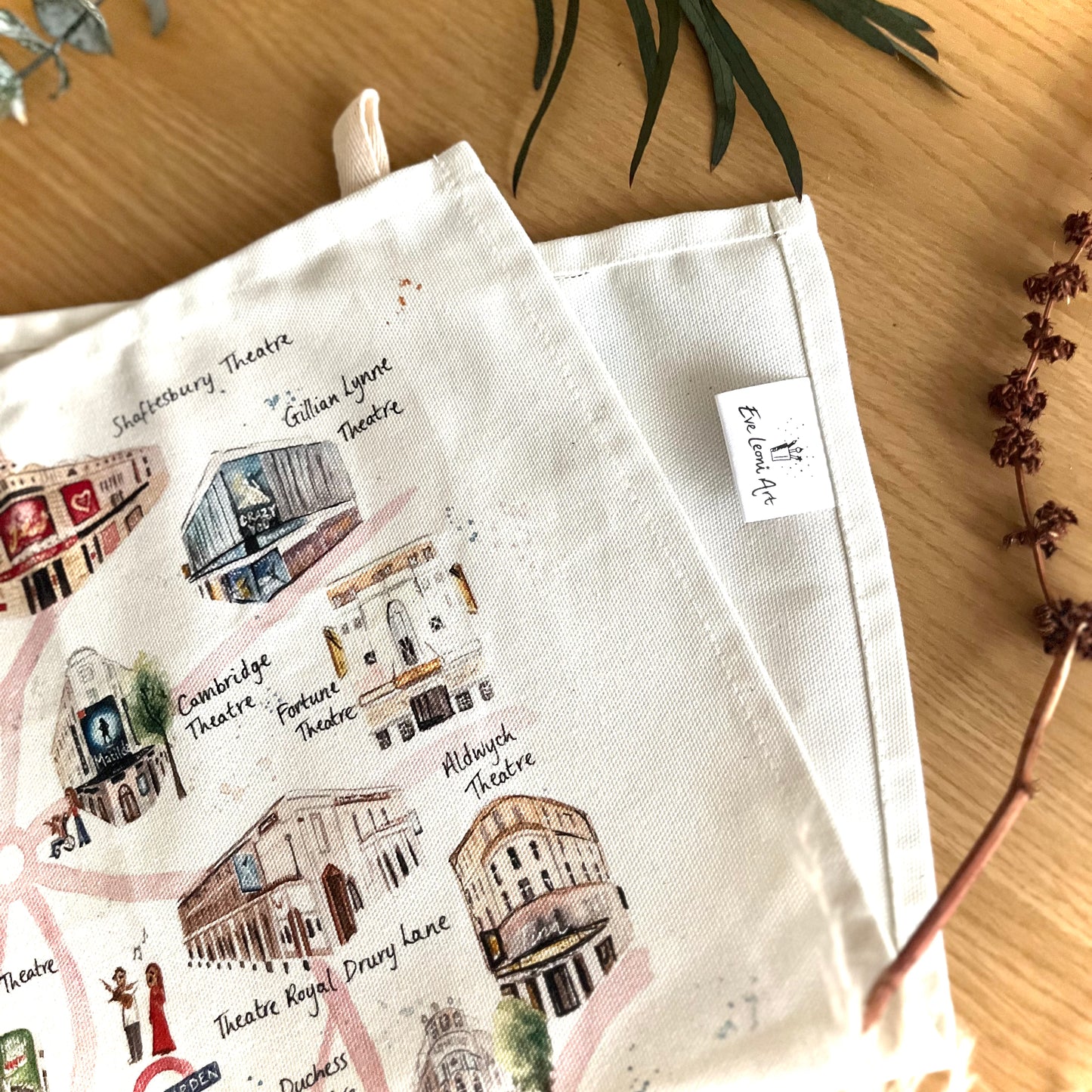 ‘West End Map’ Organic Tea Towel