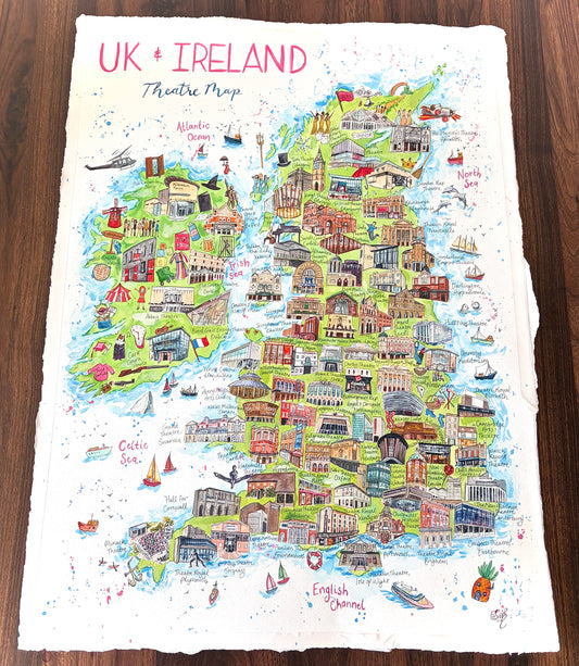 UK & Ireland Theatre Map Print