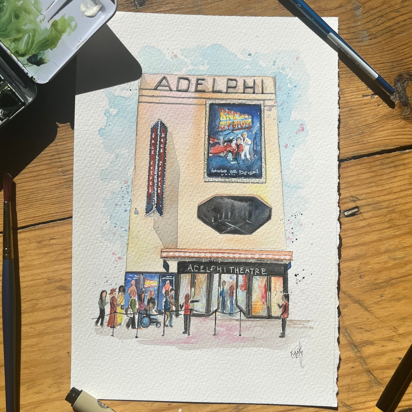 Adelphi Theatre 'Back to the Future' Original Painting