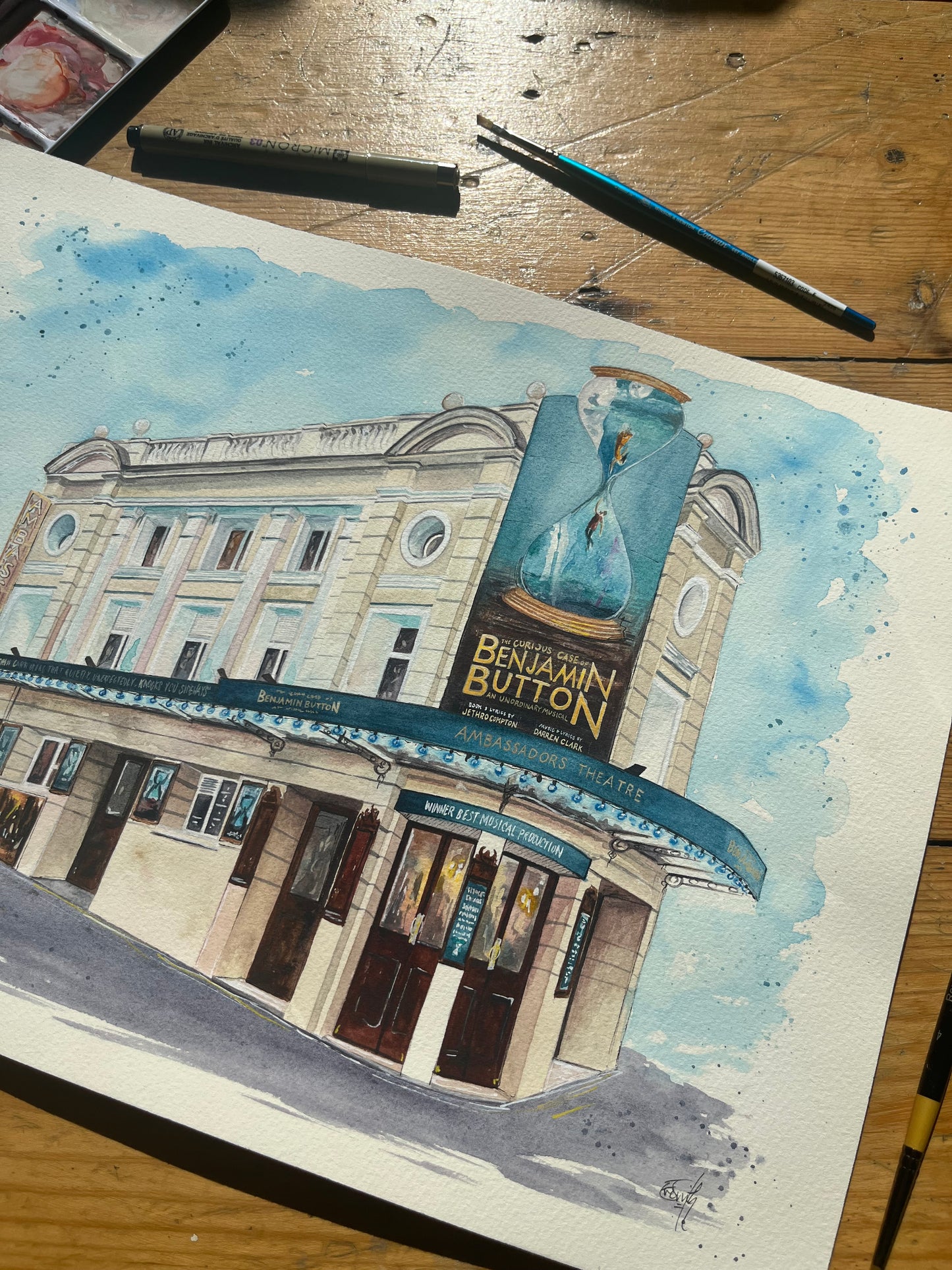 Ambassadors Theatre 'Benjamin Button' Original Painting