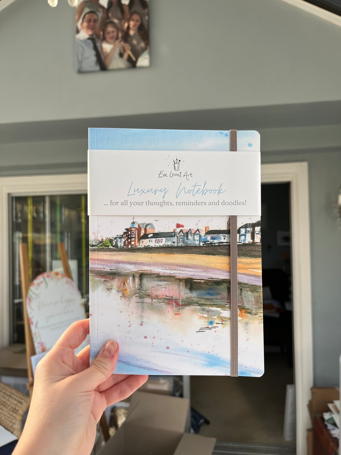A perfect bound, luxury notebook featuring original artwork of the Cleethorpes Seafront by local artist, Eve Leoni Smith.