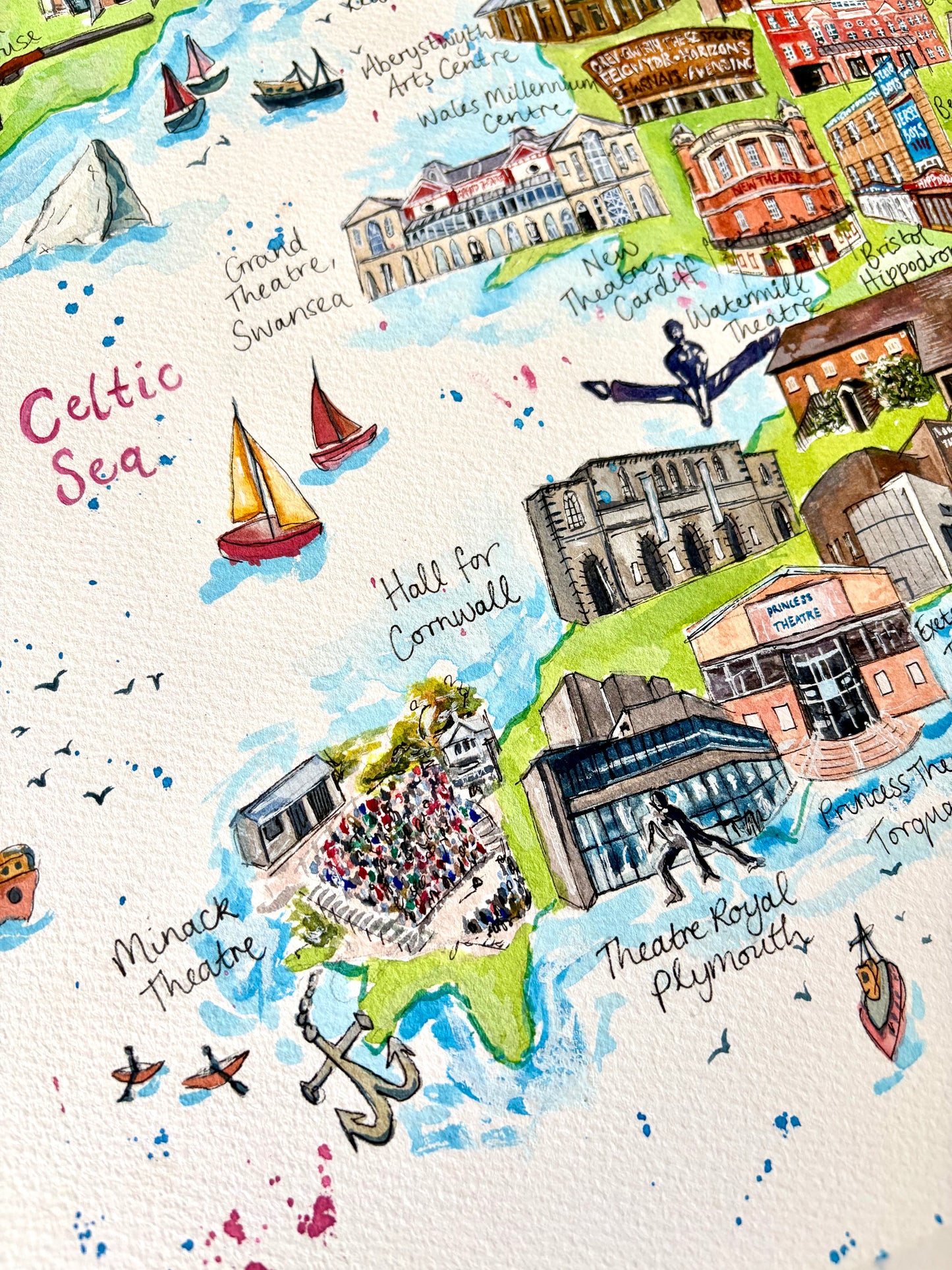 (Pre-Order) UK Theatre Map Organic Tea Towel