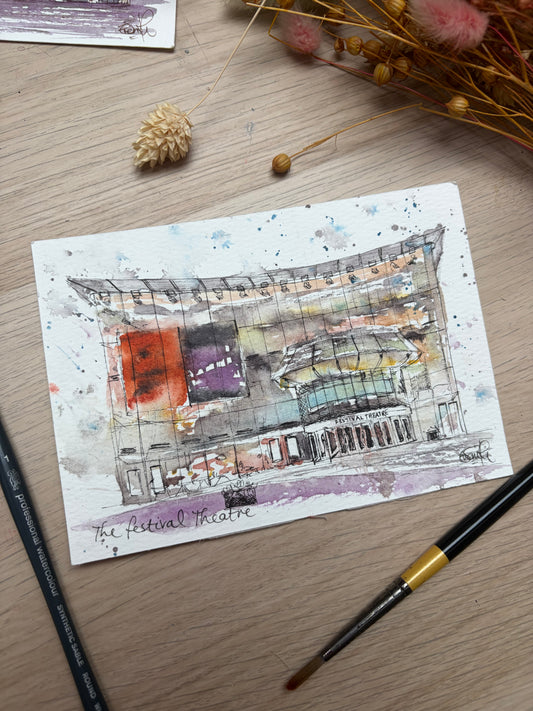 Edinburgh Festival Theatre Postcard