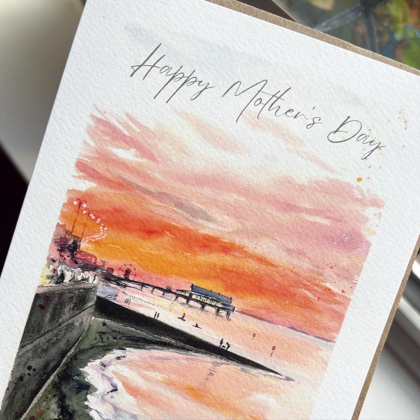 Cleethorpes Sunset Mothers Day Card
