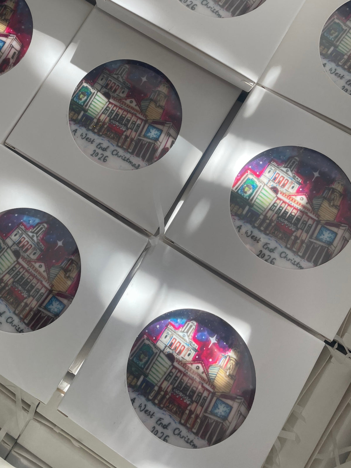 West End Christmas Flat Ceramic Bauble