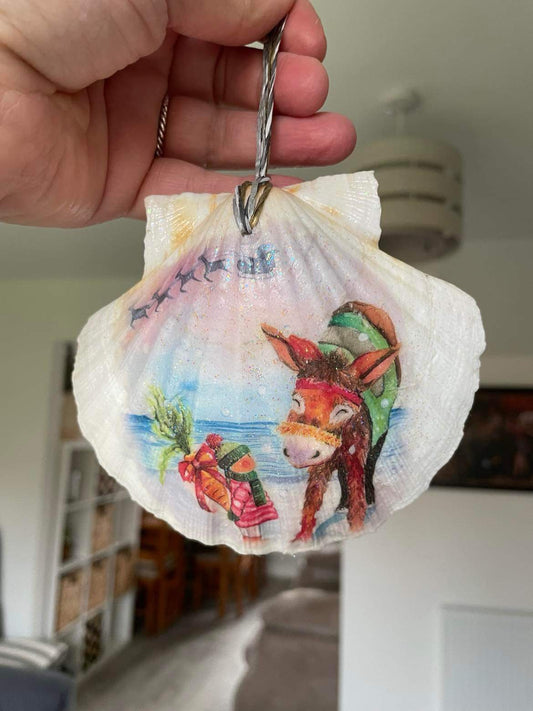 ‘Mr Donkey’ Christmas Hanging Shell