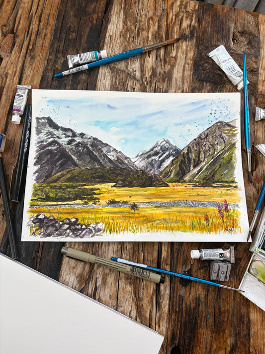 Mount Cook New Zealand Original Painting