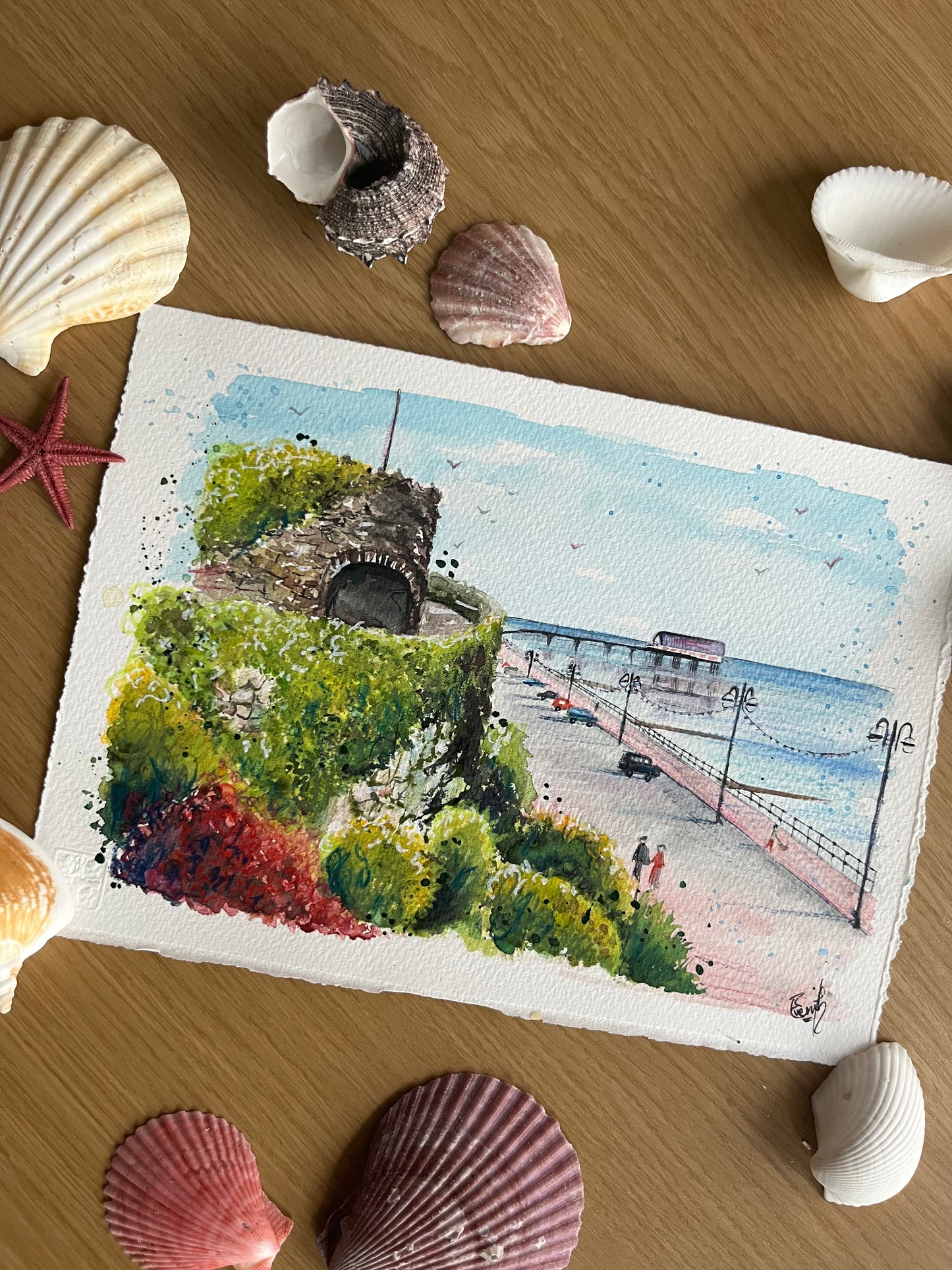 An original watercolour painting of the Ross Castle, Cleethorpes by local Grimsby artist, Eve Leoni Art.